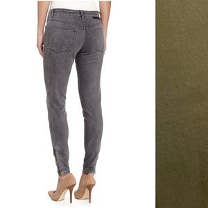 Stella McCartney Army Green Mid Rise Ankle Zip Jeans Size 30 Moto Designer